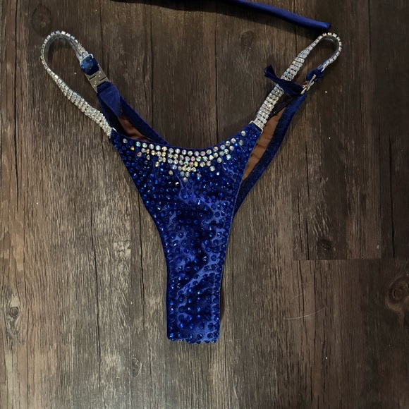 New NPC Royal Blue Rhinestone Bikini Never Worn - Picture 4 of 8